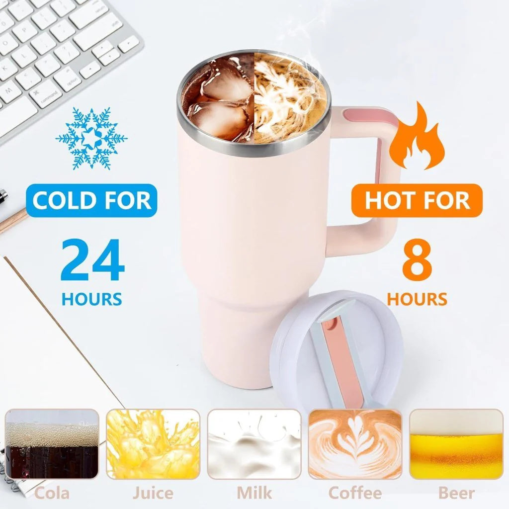 Tumbler Bundle — 1200ml Insulated + Glass Tumbler with Leather Sleeve