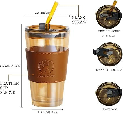 Tumbler Bundle — 1200ml Insulated + Glass Tumbler with Leather Sleeve